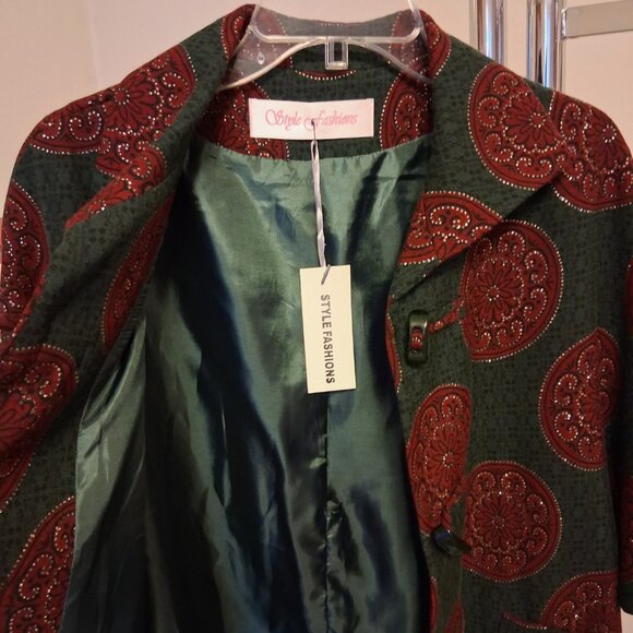 NWT Women's Multi Color Lined Blazer Jacket 3/4 Sleeve Fall Winter Jackets 10 - Picture 8 of 9